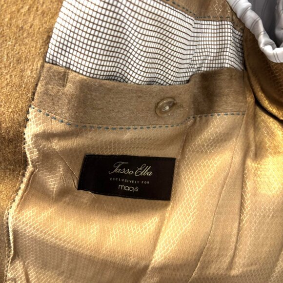 NEW Tasso Elba 100% Camelhair Blazer Jacket Mens 40S Tan Lanificio Campore Italy - Picture 4 of 16